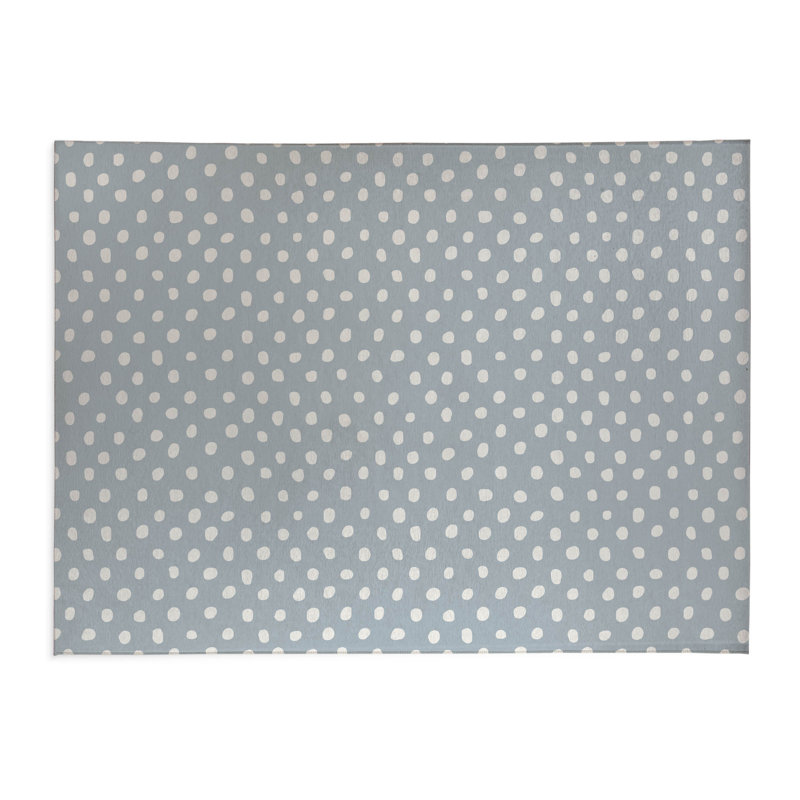 Dot Lyfe Lightweight Non-Slip Kitchen Mat, Rectangle 5' x 7', Slate Blue