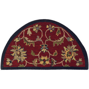 Tapis rouge / bleu marine à motif floral Shapes