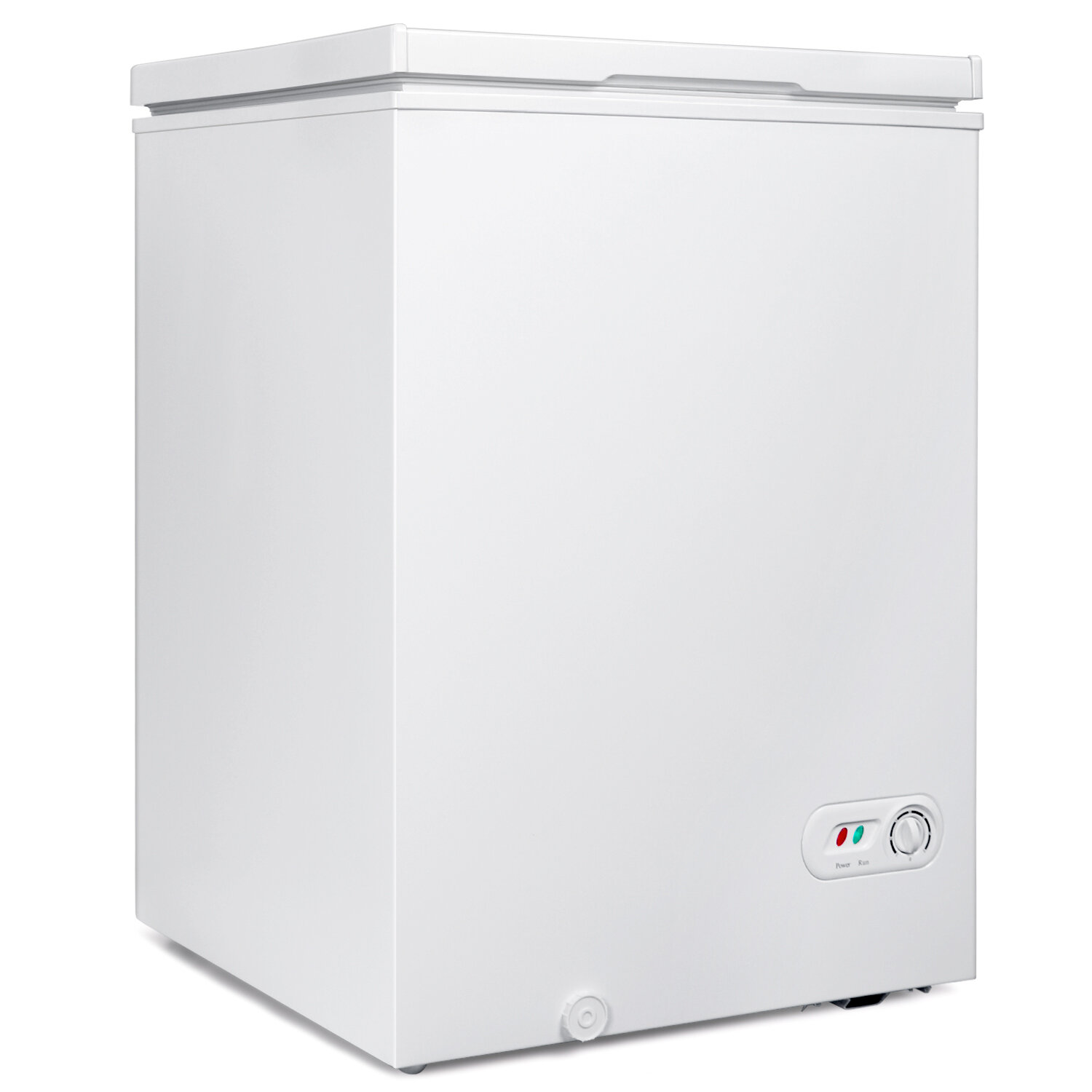 3.5 Cubic Feet Chest Freezer Small Deep Freezers with Removable Storage Basket Free Standing Top Door Compact Freezer 7 Gears Temperature Control