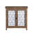 American Design Rustic Storage Cabinet, 32.55" High, Solid Wood And , With Elegant Geometric Pattern, For Living Room Vintage 15.92" Deep, Metal - Framed Linen Doors,