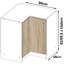 Lima corner kitchen base cabinet in white and sonoma oak