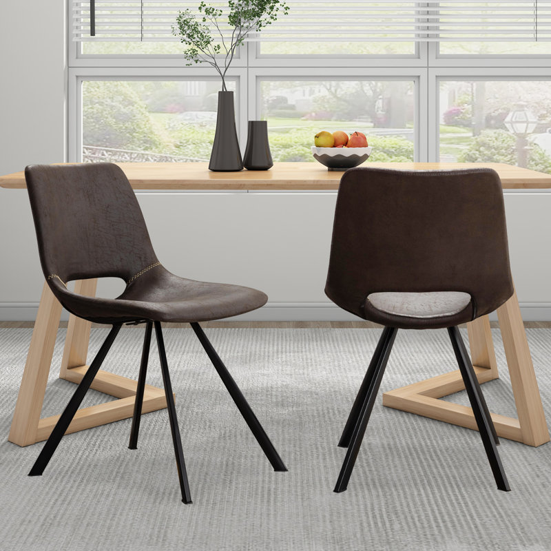 Chaucer Faux Leather Upholstered Dining Chair, Dark Brown