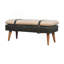 Banc en cuir vert olive Boucle Buffalo Hide, pieds nordiques