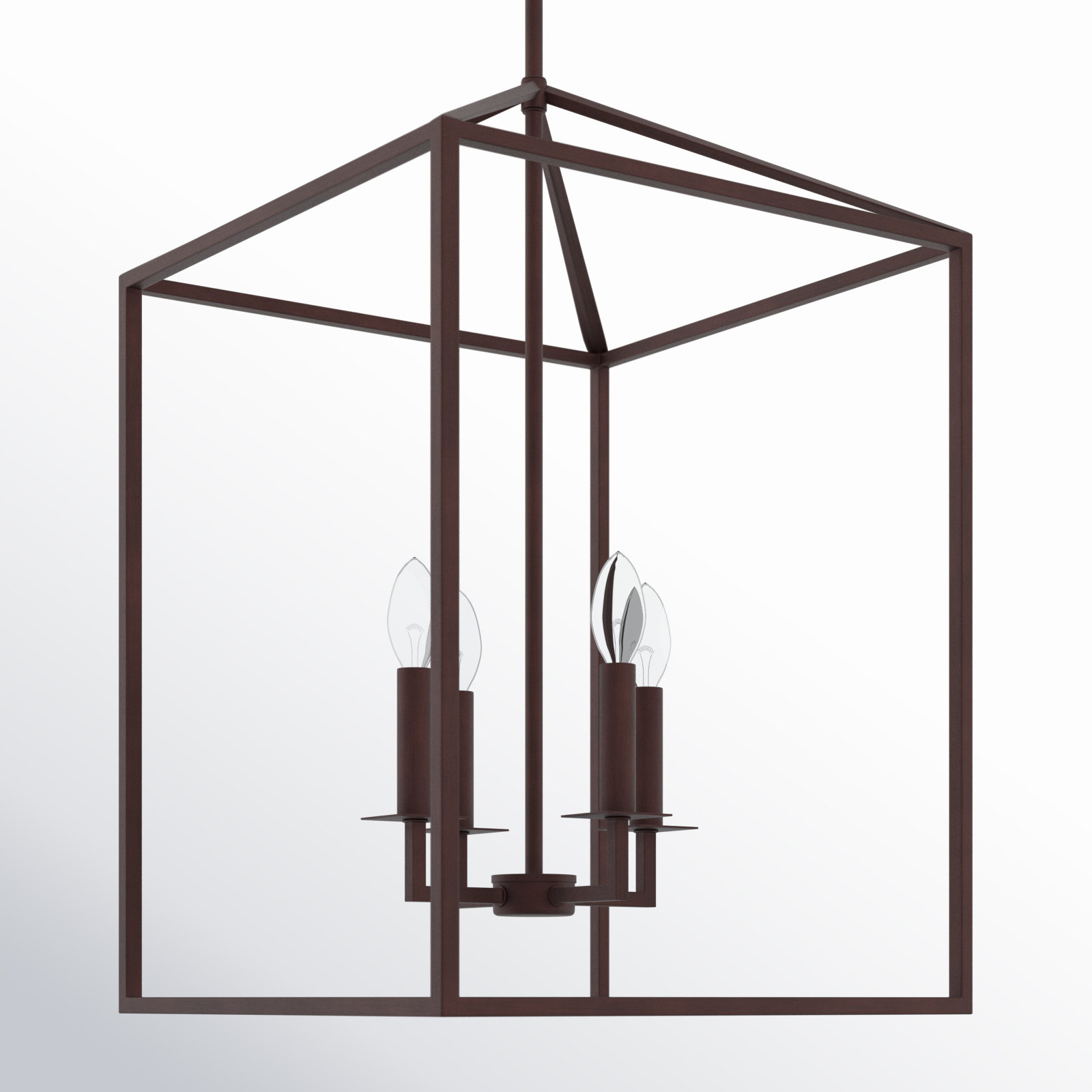 Ellis 4 - Light Dimmable Lantern Chandelier, 18.5" H x 12.25" W x 12.25" D, No, Bronze