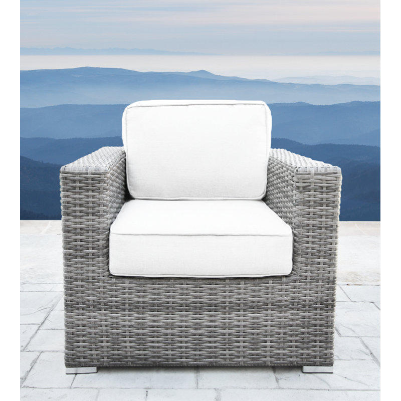 Melanie Fully Assembled Patio Chair with Cushions, Mixed Gray, Canvas Canvas Sunbrella® Canvas