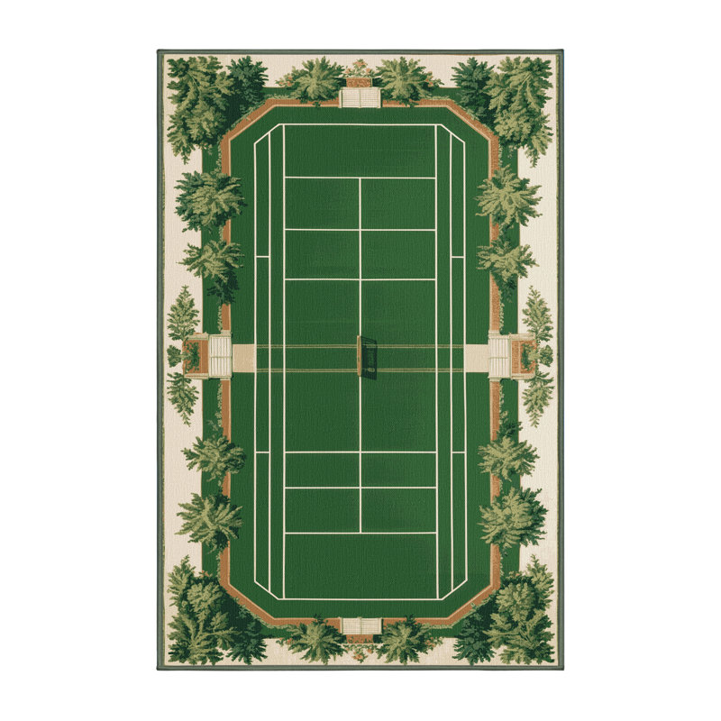 Tapis vert français lavable à la machine, Rectangle 2 pi x 3 pi