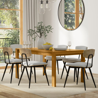 Wilson 60"W Wood Rectangle Dining Table, Transitional Style, Seats 6