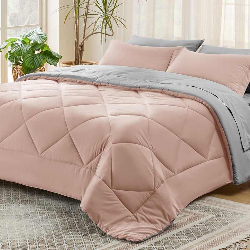 Best Seller Bedsure Comforter Set Reversible Bedding for All Seasons-89GSM, California King Comforter + 4 Additional Pieces