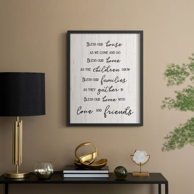 «Love and Friends», reproduction encadrée - bois massif