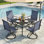 Ensemble de 4 chaises de patio pivotantes pour l'extérieur, à 360 ° avec dossier haut de 24 po et accoudoirs ergonomiques, meubles toutes saisons avec structure robuste, pour pelouse, jardin, 330 lb (table non incluse)