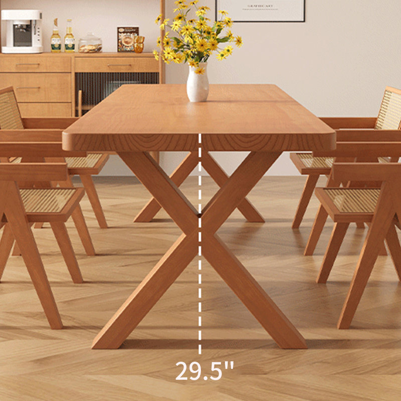 Modern simple solid wood rectangular table set, 29.5"H x 78.7"L x 31.4"W