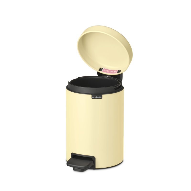 Poubelle à pédale NewIcon de Brabantia, 0,8 gallon (3 litres), Jaune moelleux
