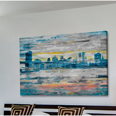Bricher «Bridge Skyline», reproduction d'art sur toile tendue