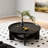 Retro Black Solid Wood Round Coffee Table-120598108