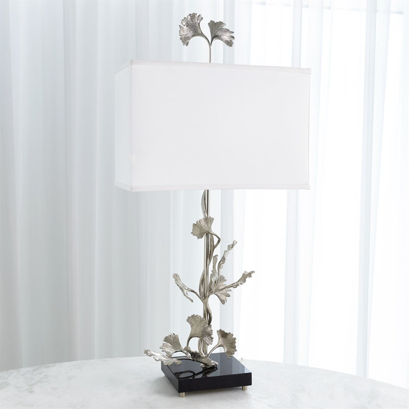 Ginkgo Table Lamp-Brass, Nickel/Black