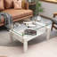 Table basse rectangulaire en verre trempé pour salon avec plateau en panneau de fibres à densité moyenne-148228167