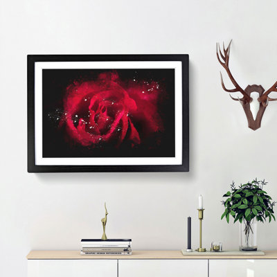 Drops Upon A Red Rose Paint Splash - Picture Frame Graphic Art