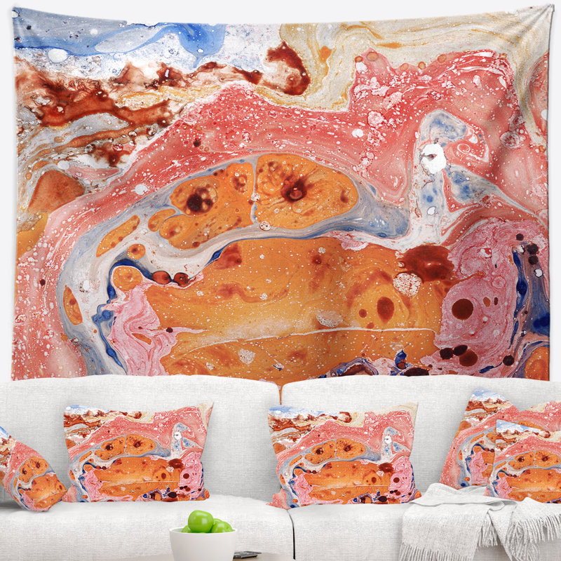 Rose tapisserie fusion abstraite, H 32 po x l 39 po