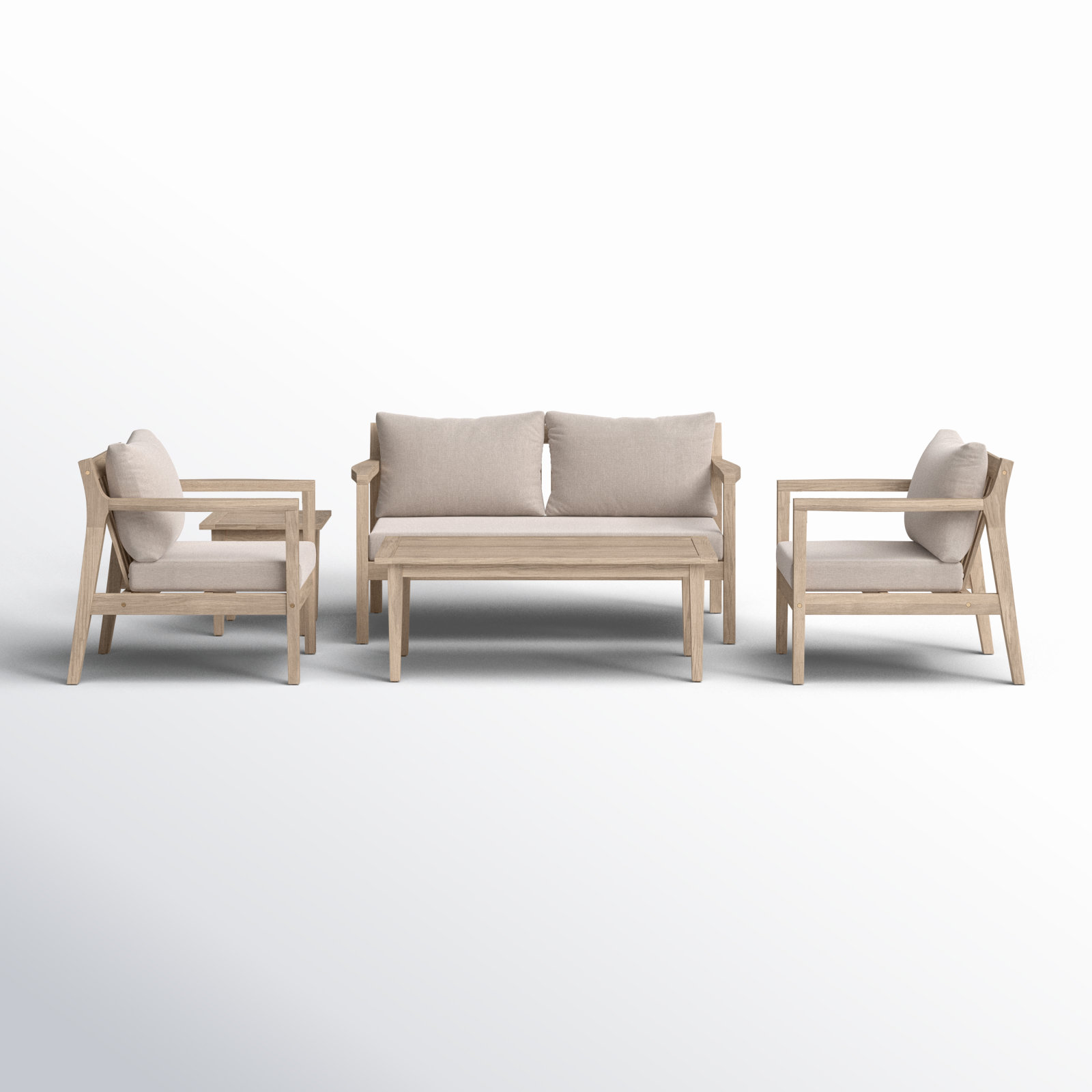 Amina 5 Piece Sofa Seating Group with Cushions, Beige