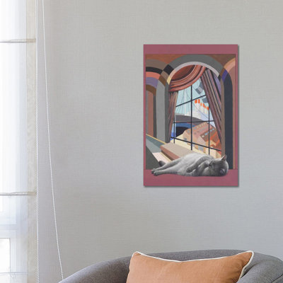 Amulet Waiting For The Benedictus Cruise Ship by Ivory Cats - Wrapped Canvas Print
