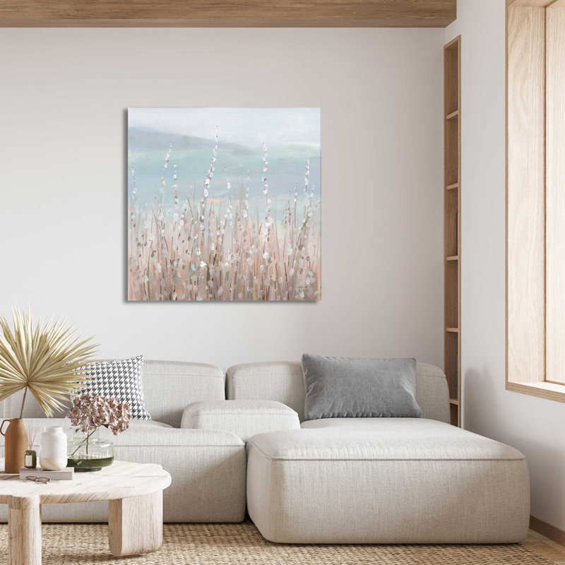 Coastal Morning Blooms - Peinture, L 18 po x H 18 po, Toile tendue