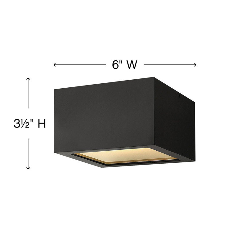 Kube LED Outdoor Flush Mount, Satin Black