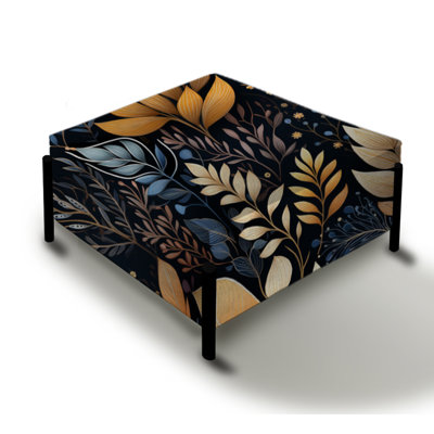Earthy Tones Natures Palette Botanical Plants II - Plants Large Square Ottoman