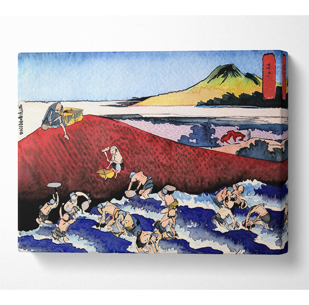 Hokusai Meereslandschaft mit Fischern - Kunstdrucke auf Leinwand