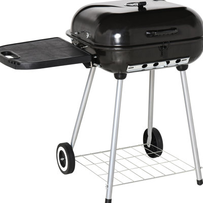 21" Portable Charcoal Grill With Bottom Shelf - Wheels And Adjustable Vents For Backyard, Camping, Picnic Wonderful Barbecue Grilling