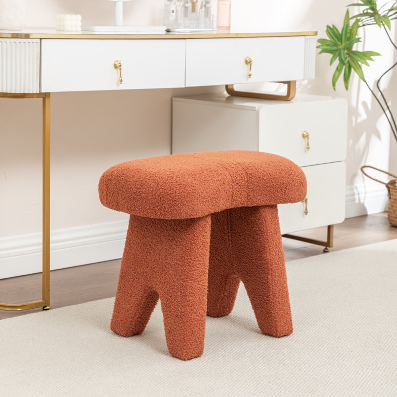 Fauteuil de maquillage en fausse fourrure, Orange