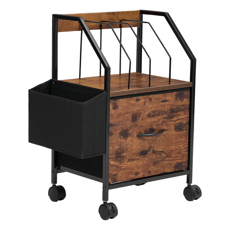 Vintage 1-Drawer Filing Cabinet with Casters