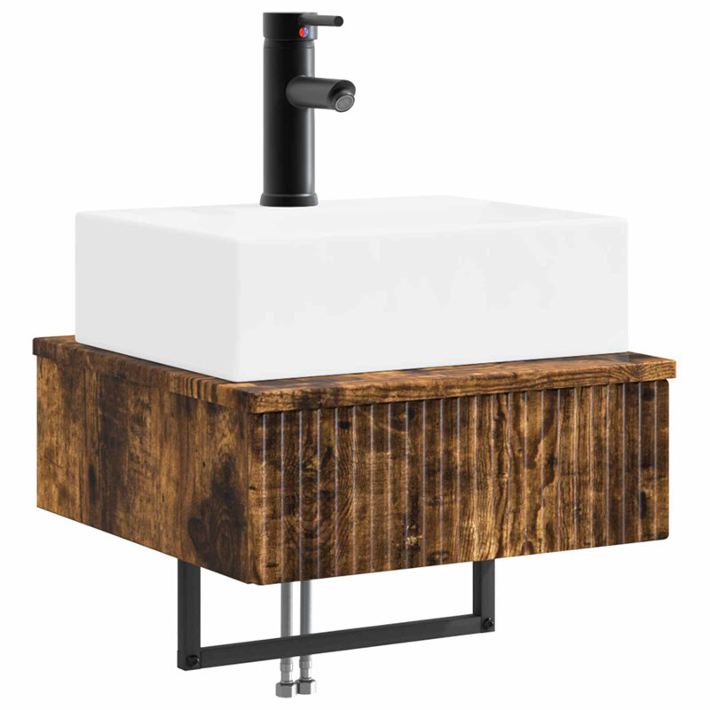400 mm Bathroom Vanity, Smoked Oak