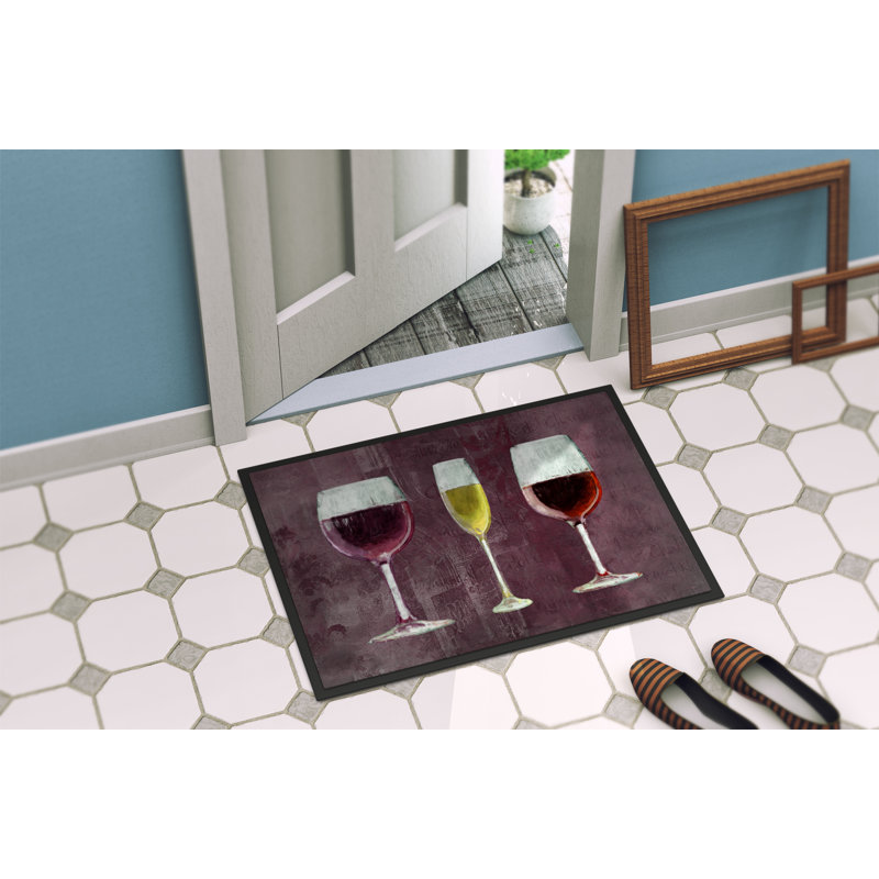 Tapis d'entrée antidérapant Hazlett, Rectangle 1 pi 6 po x 2 pi 3 po