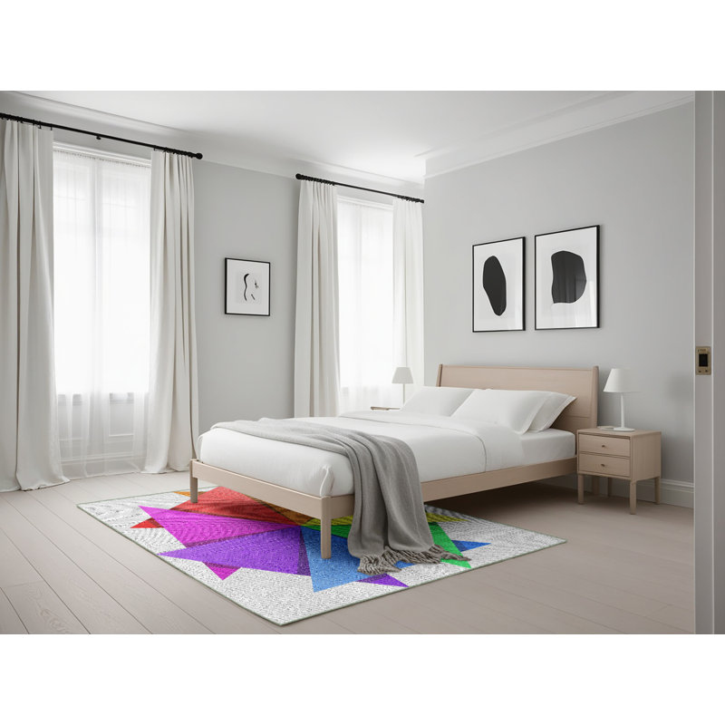 Mauve Tapis décoratif, Rectangle 5 pi x 7 pi