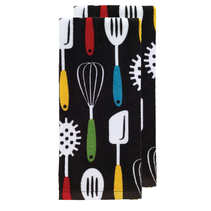 Torchon de cuisine à imprimé réactif T-fal, Noir, noir, noir, noir