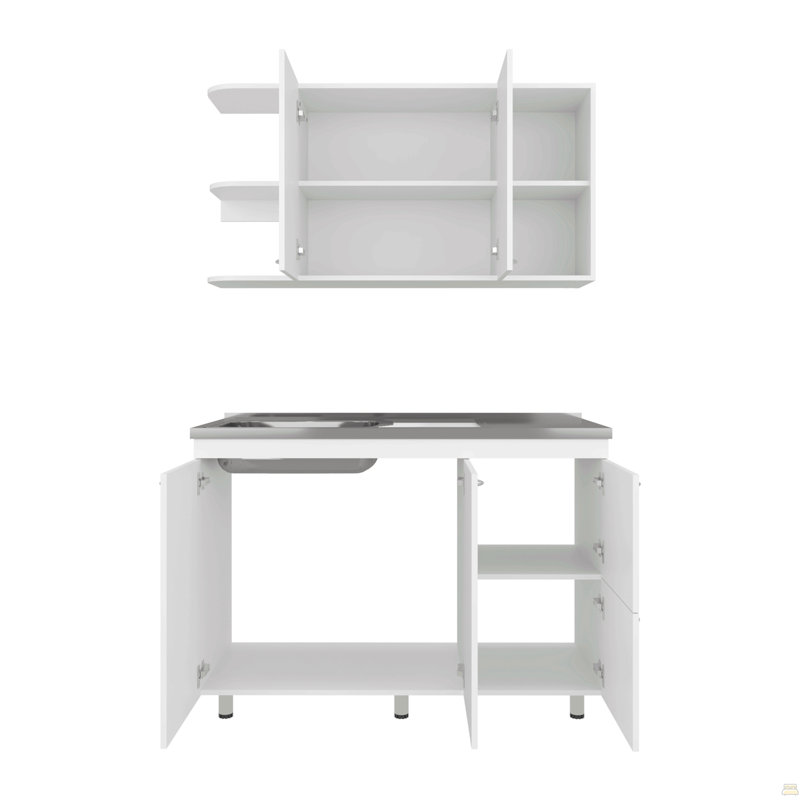 Ensemble d'armoires de cuisine, 6 portes, 9 tablettes