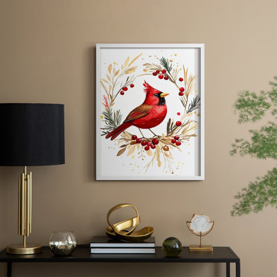 «Christmas Holiday Art CMXCIV», reproduction d'art encadrée - bois massif