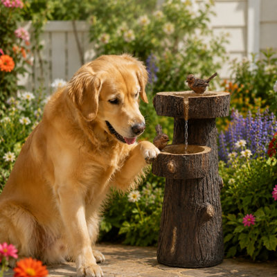 22.4" Tall Water Fountain with Led Lights