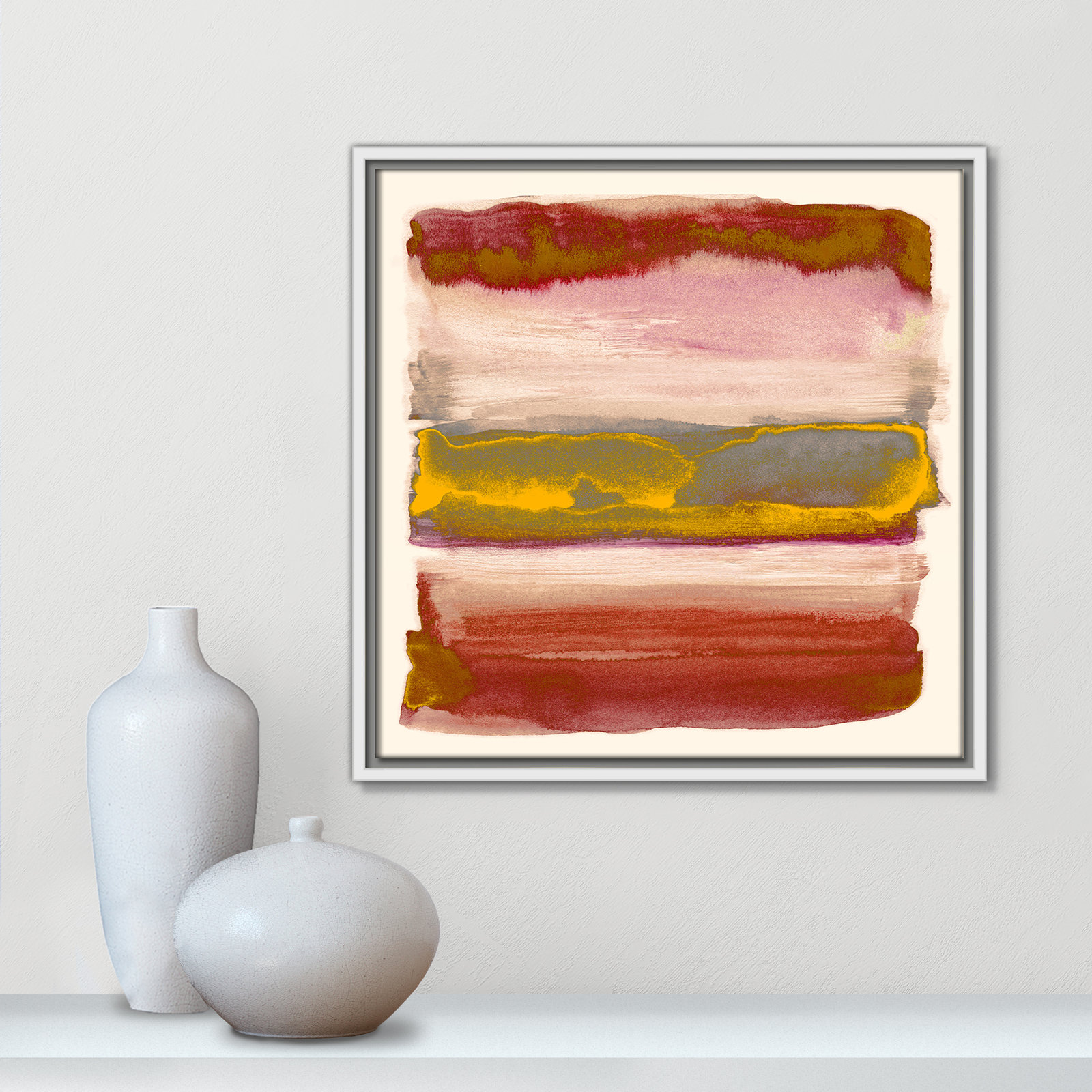 Yellow Sky II Print by Nan, White, 17.5" H x 17.5" W
