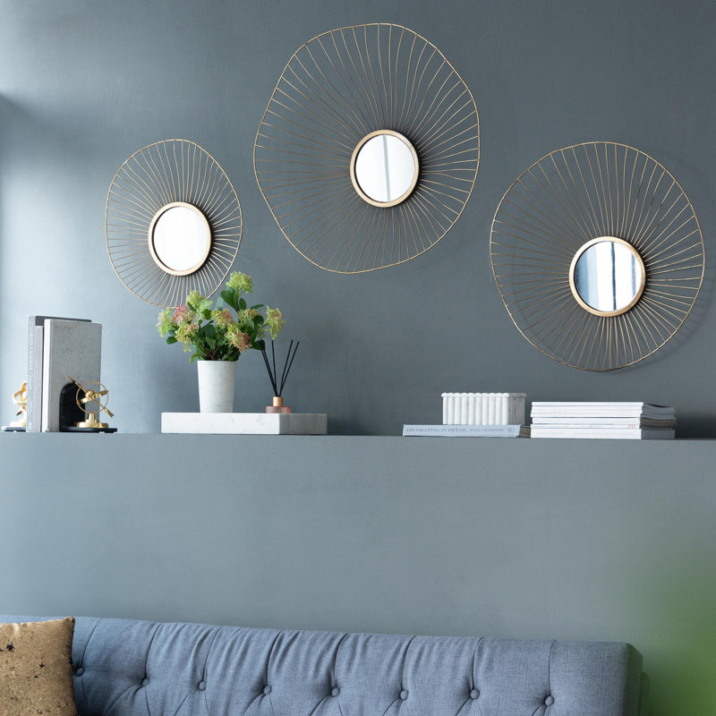 Ensemble de 3 miroirs muraux abstraits