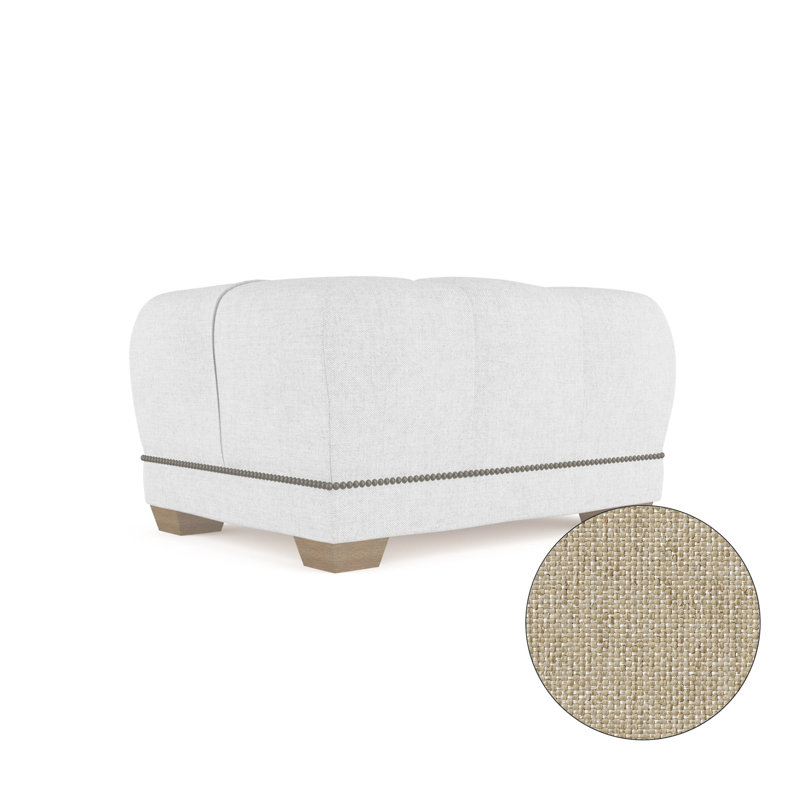 Hudson Ottoman, Plush Velvet Blush, Weathered