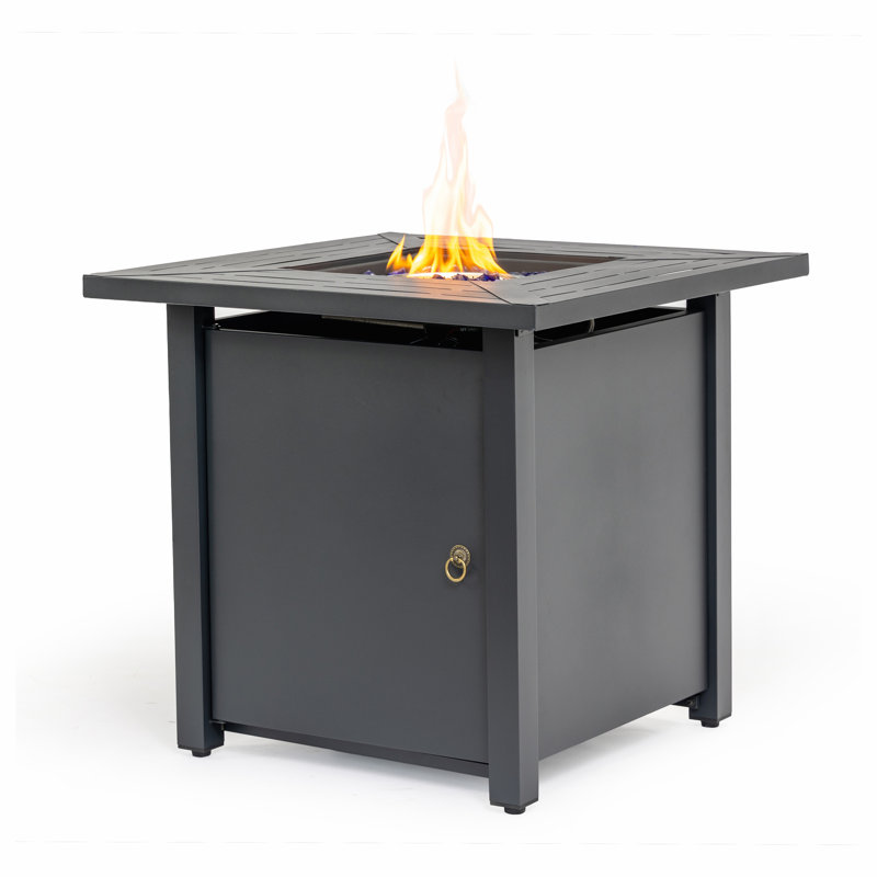 Table de foyer d'extérieur au gaz propane de 30 pouces avec 50 000 BTU, structure en acier, flamme réglable et housse de pluie pour l'extérieur
