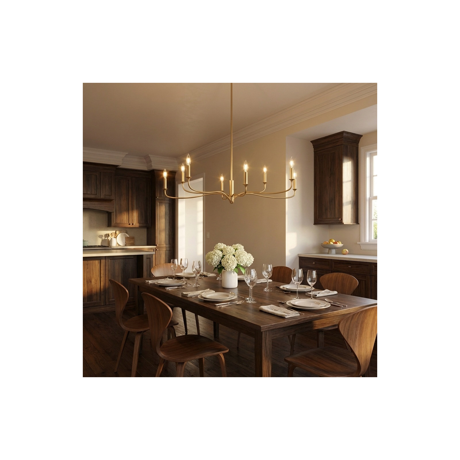 Wetherell Chandelier, 63" H x 42" W  x 42" D, 8, Gild