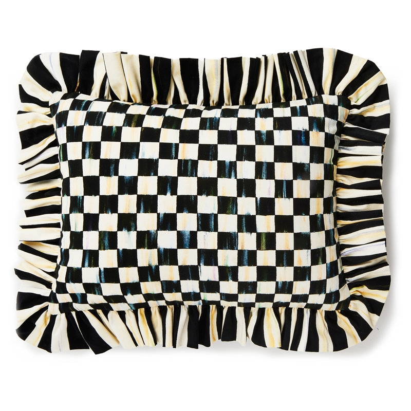 Courtly Check Ruffle Lumbar Pillow