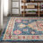 Lathan Bohemian FLAIR Boho Vintage Medallion Navy/Red Rug-148660844