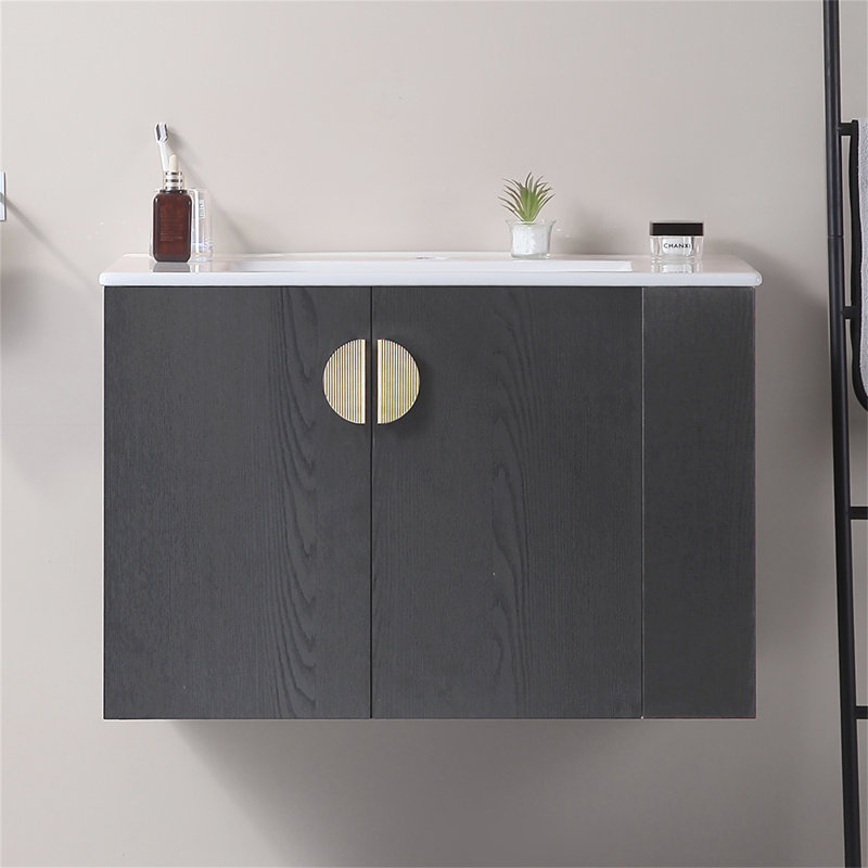 Meuble-lavabo 30 po avec lavabo, Noir