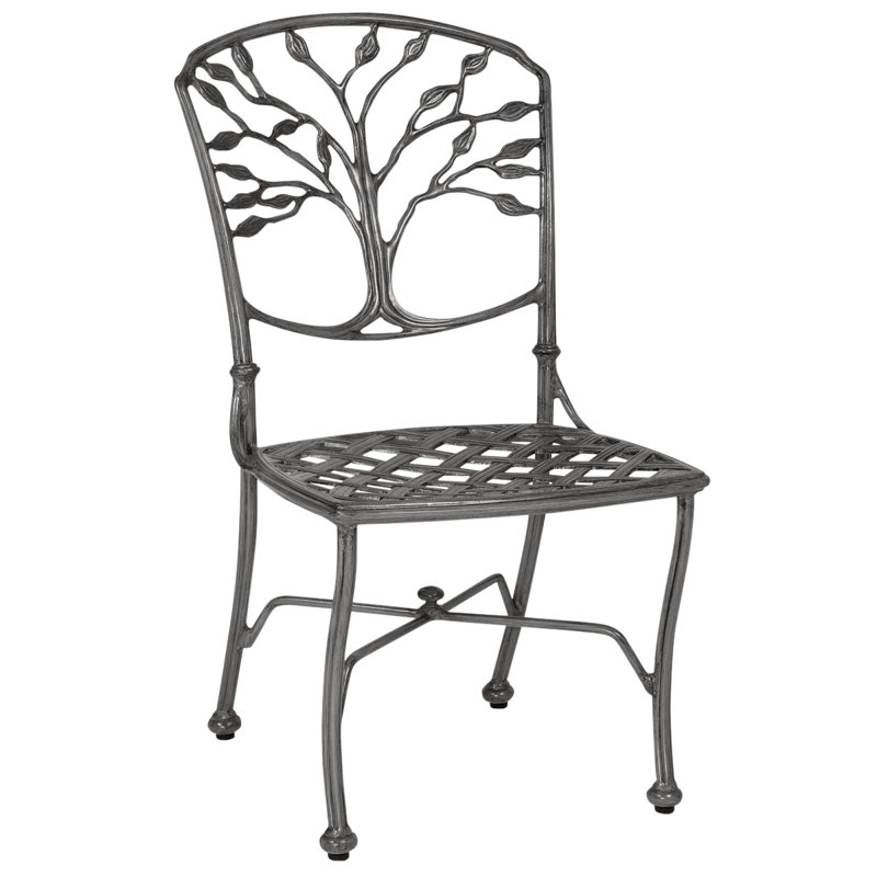 Wiltshire Outdoor Dining Armchair, Textured Black, 19.25", Hedge Flannel Sunbrella® Flannel