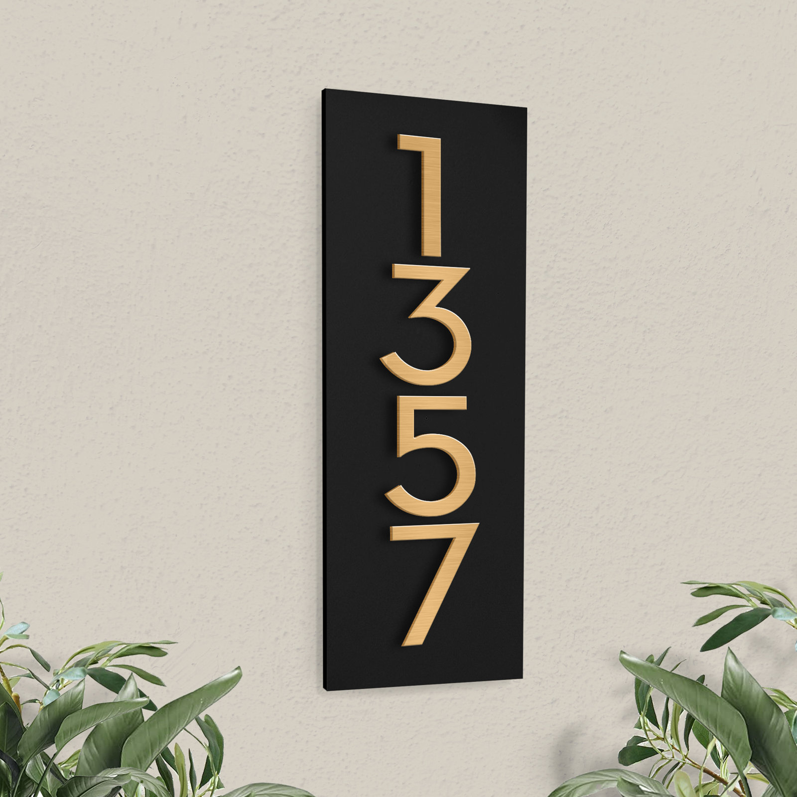 Simply Sweet Wall Address Plaque, Black, Yes, Brass