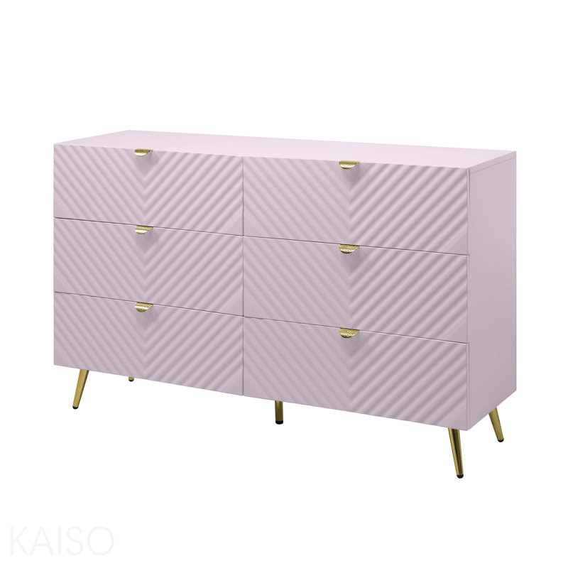Commode rose à finition ultrabrillante