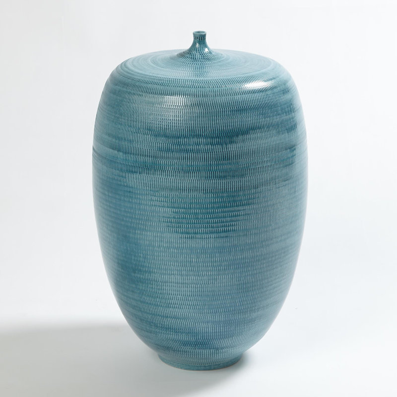Fat Bottle-Sea Blue, 16" H x 10.25" W x 10.25" D